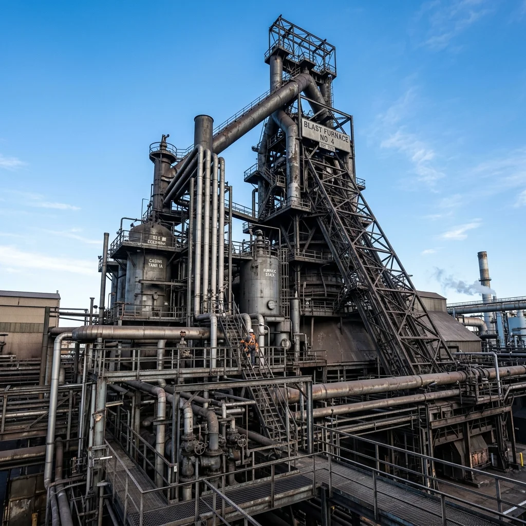 Industrial blast furnace chimney network