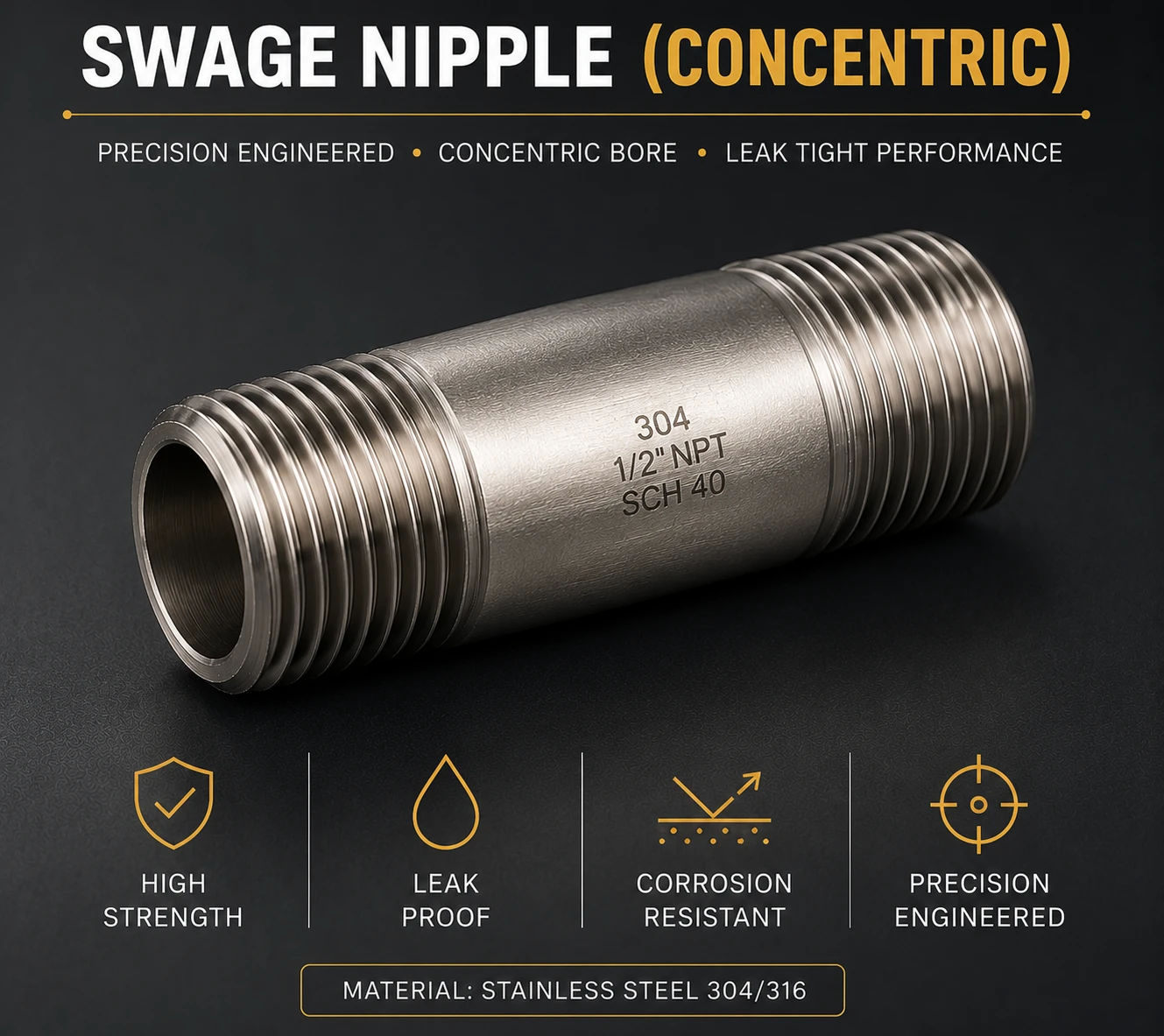 Swage Nipple (Concentric)